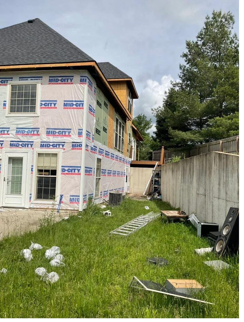 New construction framing underway in Columbia Missouri